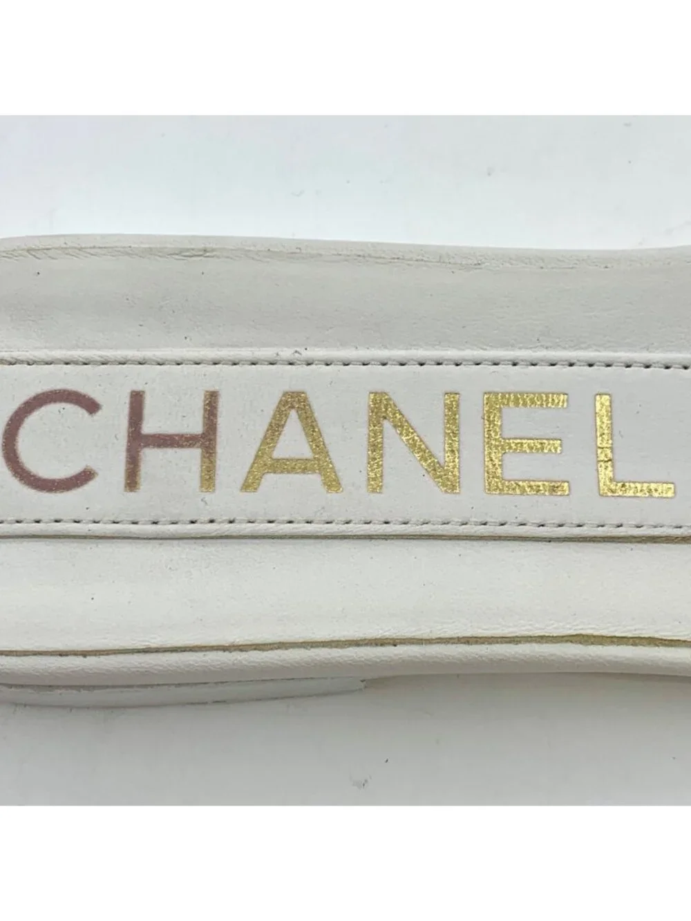 Chanel White Tweed Bow Slide Sandals